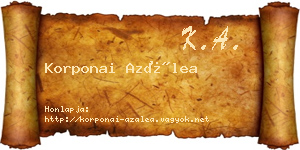Korponai Azálea névjegykártya